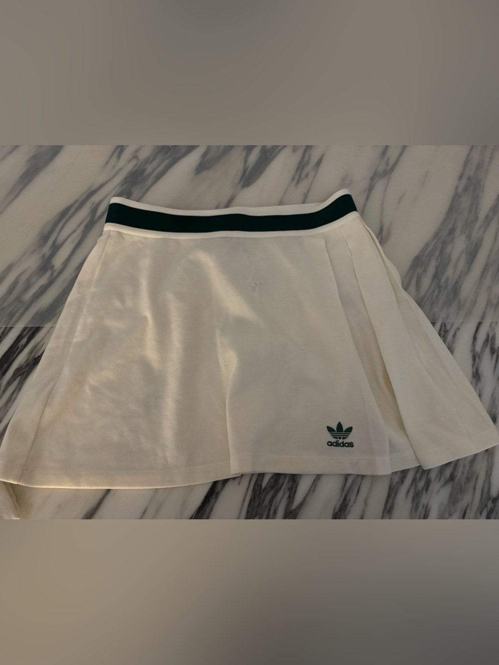 adidas White Tennis Skirt with Green Trim